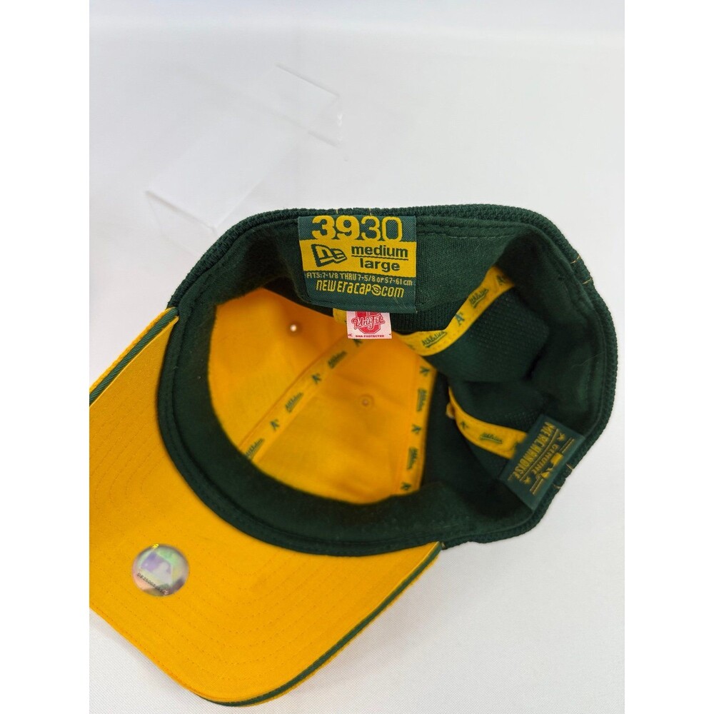 Oakland Athletics Hat Cap New Era Size M/L 3930 Fitted Yellow Elephant Logo - Picture 6 of 6